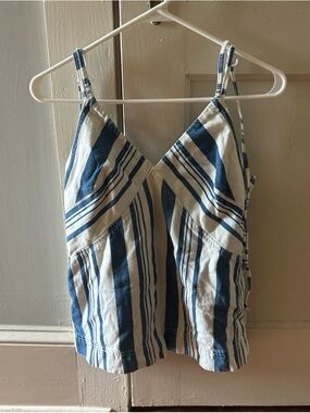 Universal Thread Blue and White Striped Spaghetti Strap Camisole